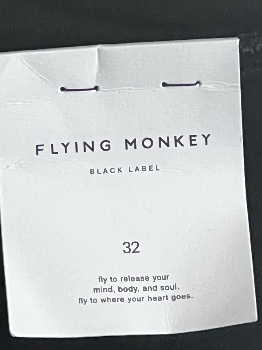 Flying Monkey White and Black Logo Tag